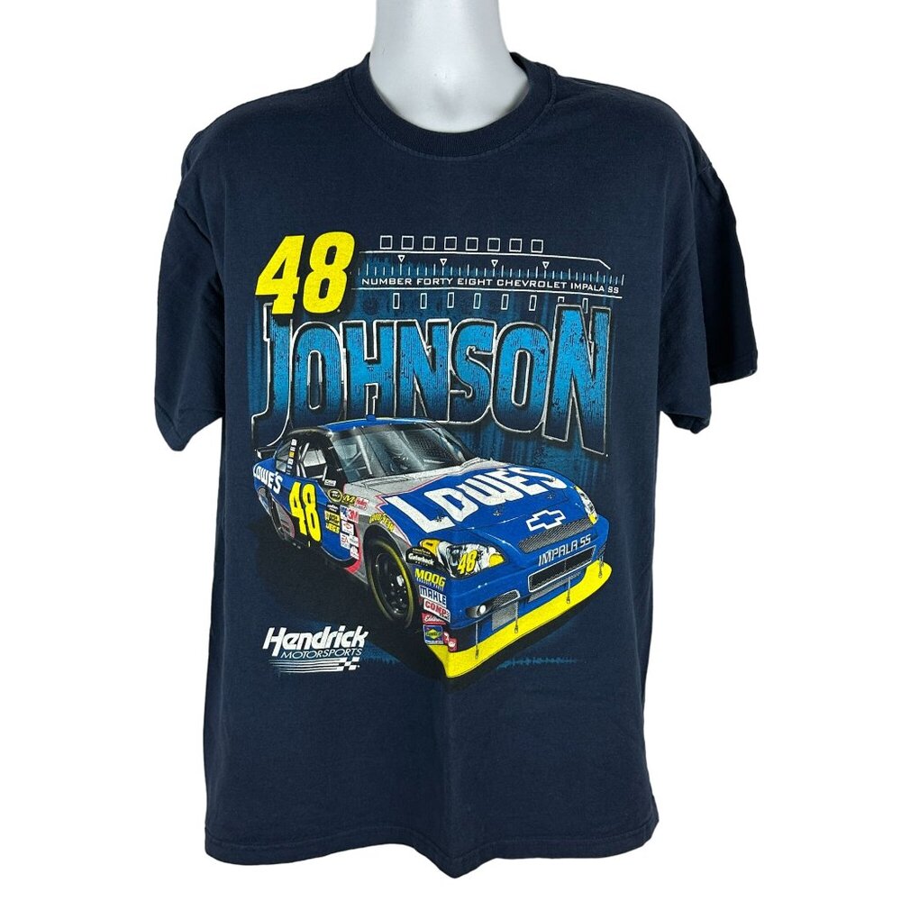 Winners Circle NASCAR Jimmie Johnson 48 T-Shirt Size XL Cotton Navy Blue